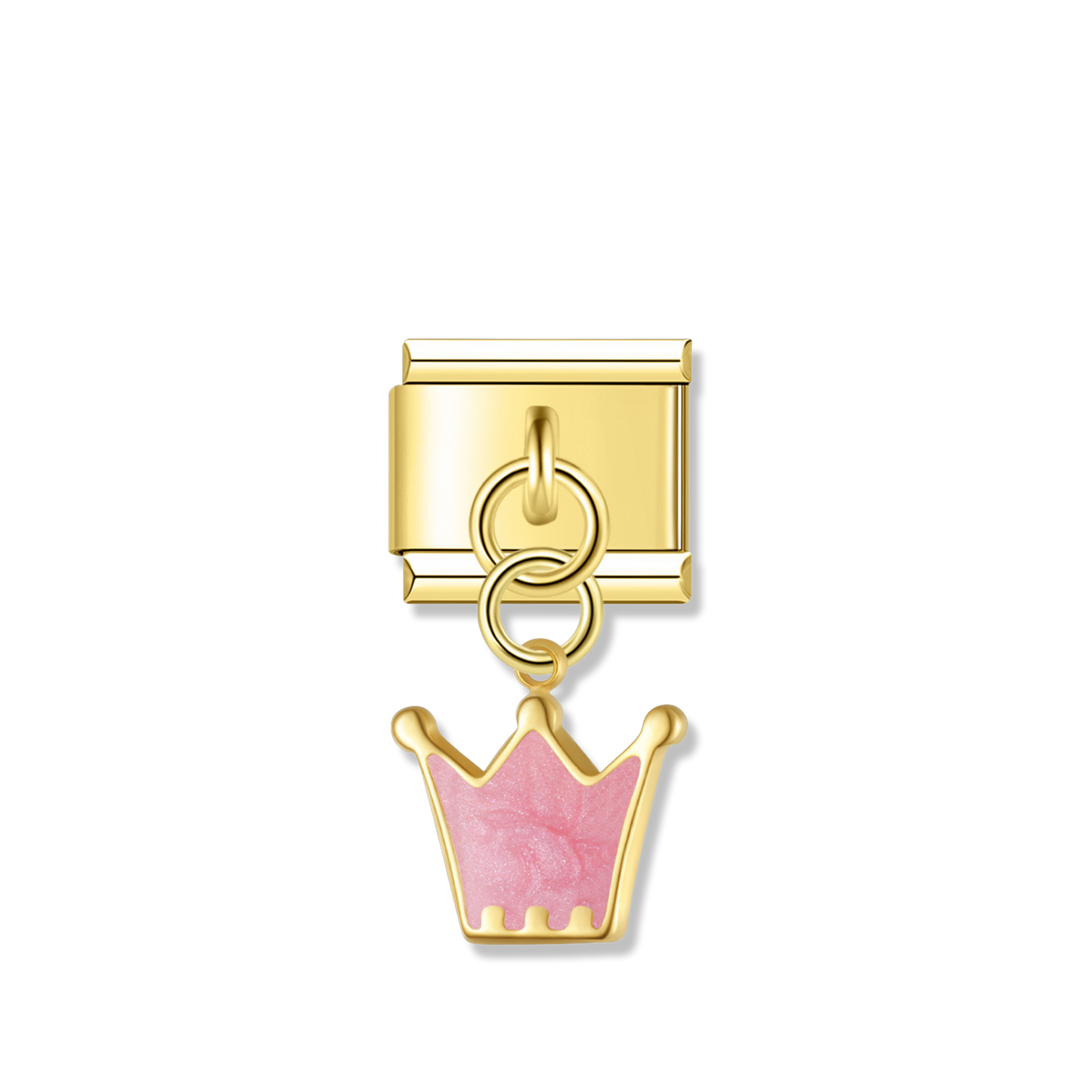 Rose Princess Crown - Gold Pendant Charm