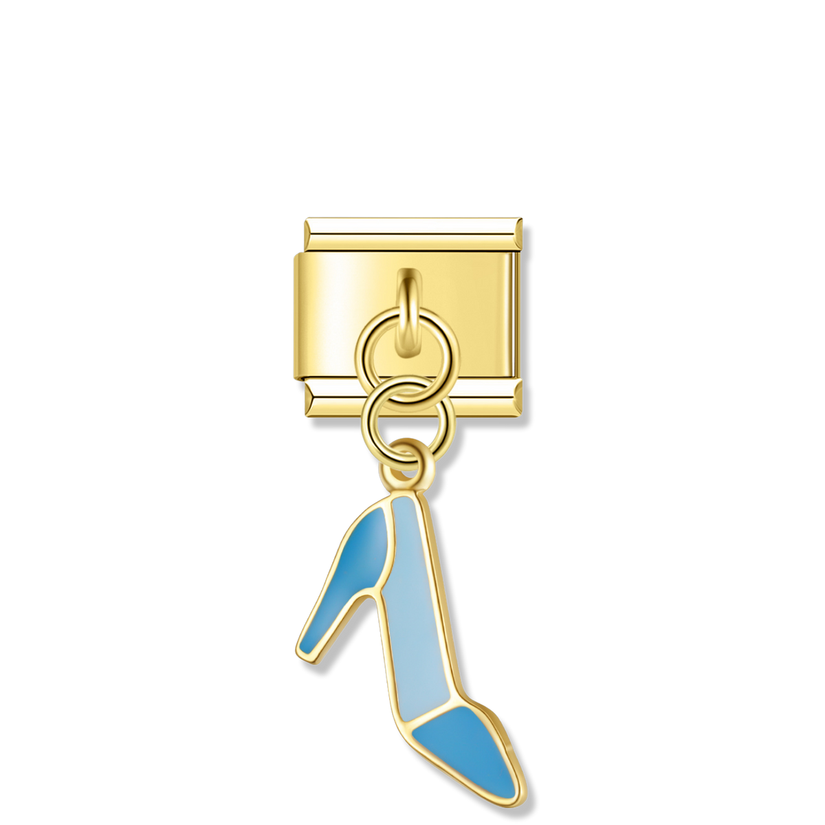 Blue Stiletto Heel - Gold Pendant Charm