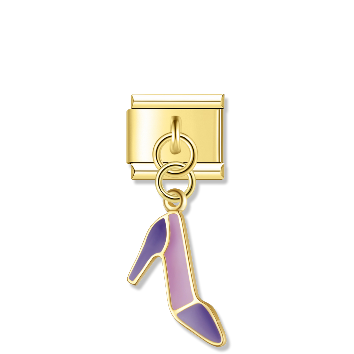 Violet Stiletto Heel - Gold Pendant Charm
