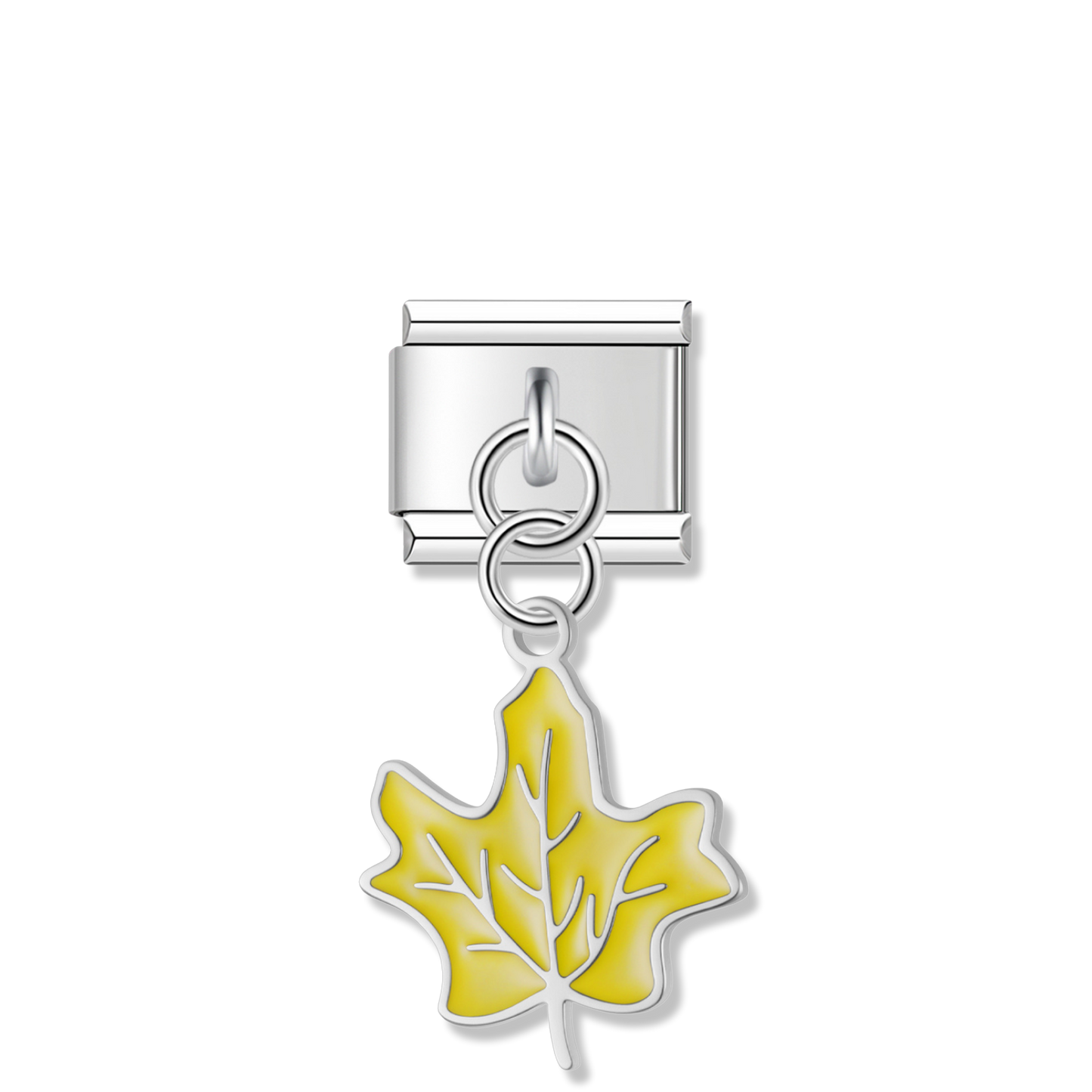 Yellow Maple Leaf - Silver Pendant Charm