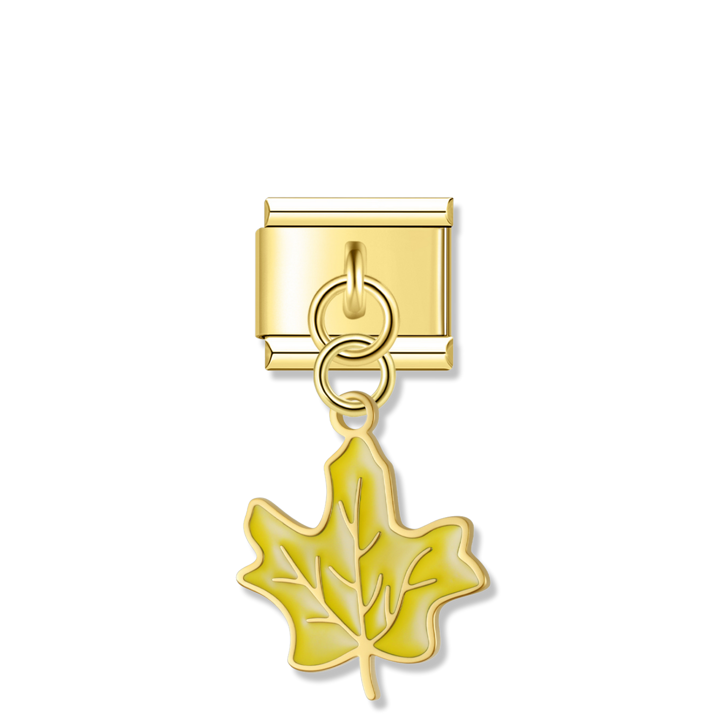 Yellow Maple Leaf - Gold Pendant Charm