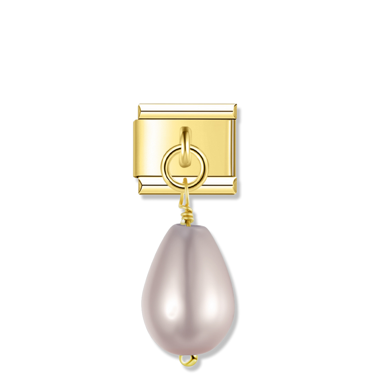 Pink Baroque Pearl - Gold Pendant Charm
