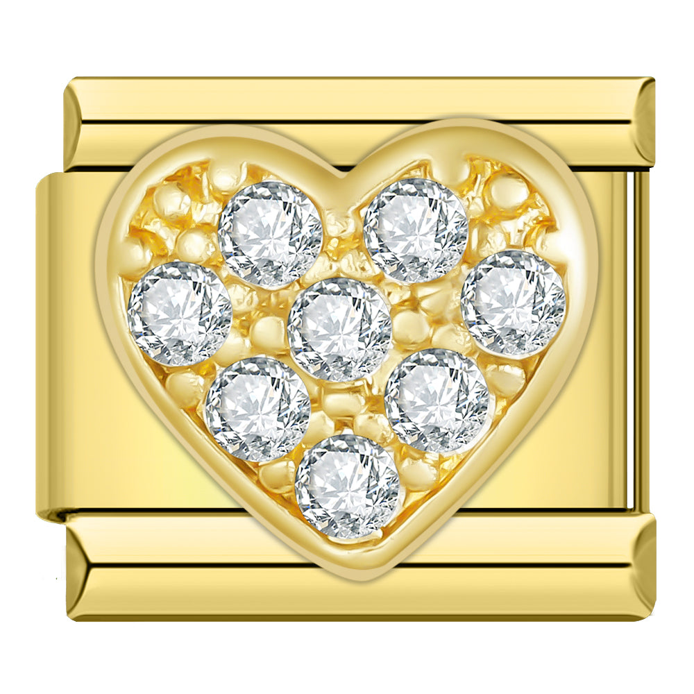 Sparkling Heart- Gold Charm - Charmris