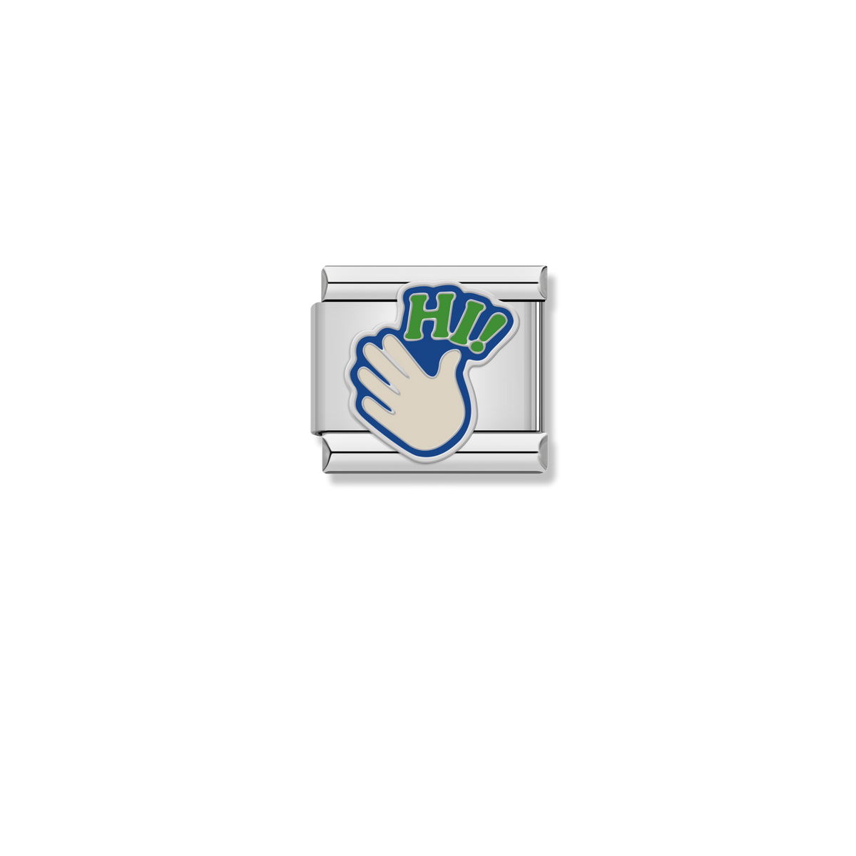 Hi Waving Hand - Silver Charm