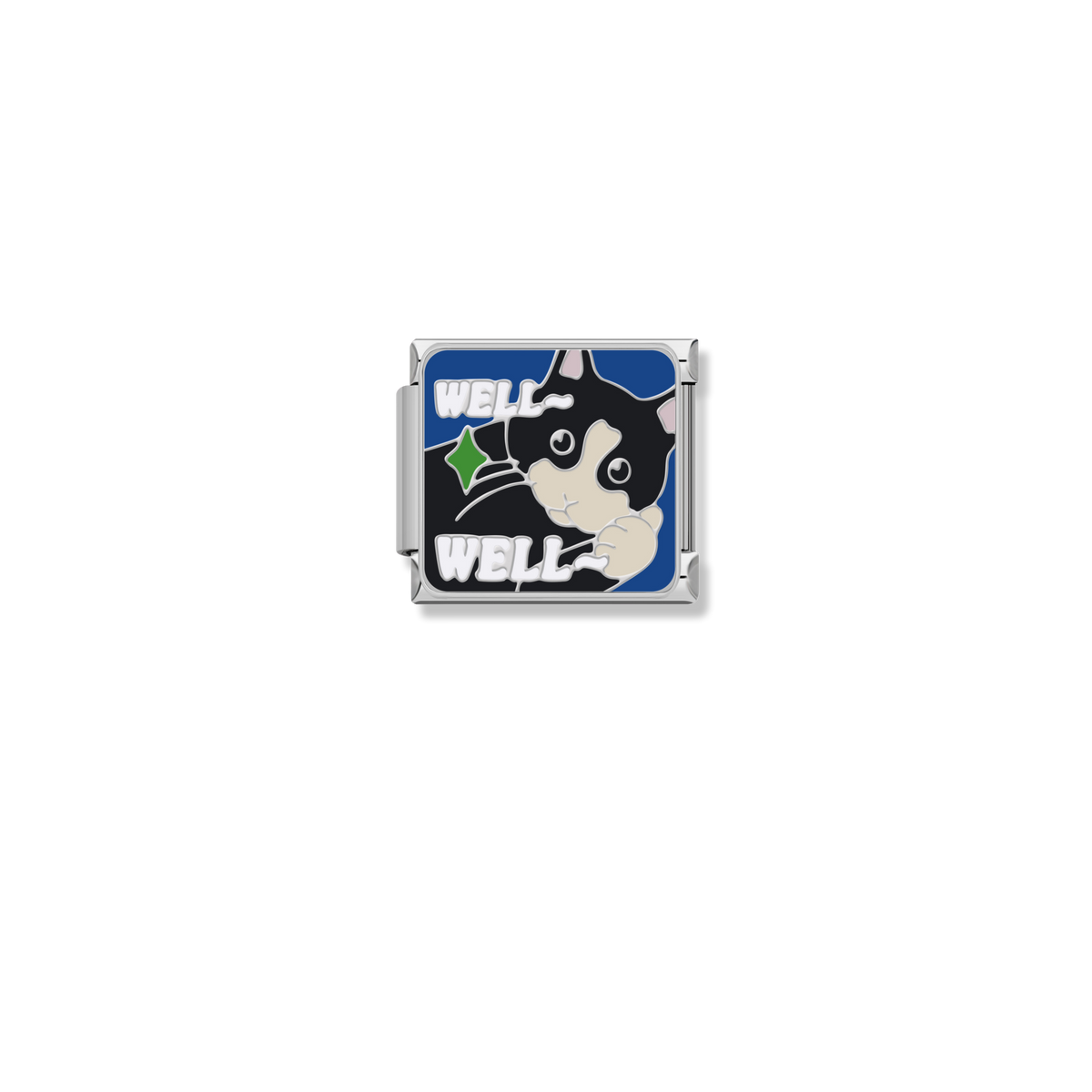 Well Well Cat - Silver Charm