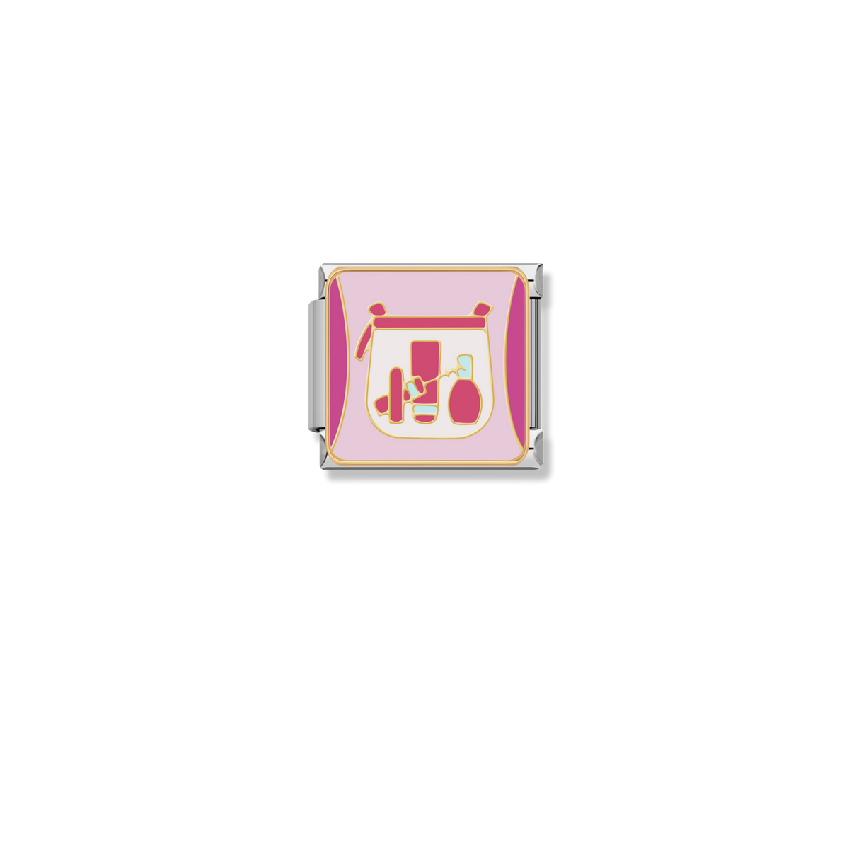 Pink Makeup Bag - Gold Charm