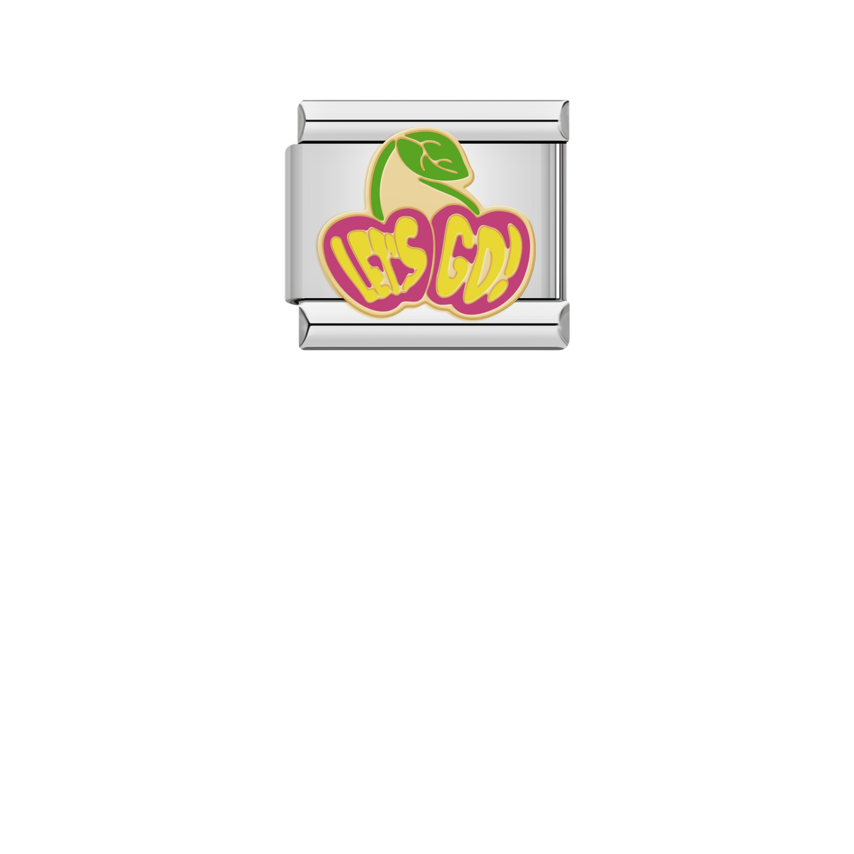 Let's Go Cherries – silver Italian charm by Italycharm