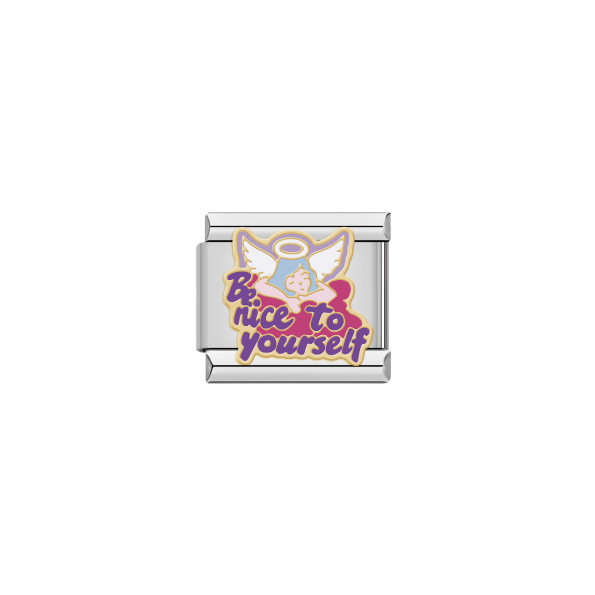Be Nice to Yourself – silver Italian charm by Italycharm