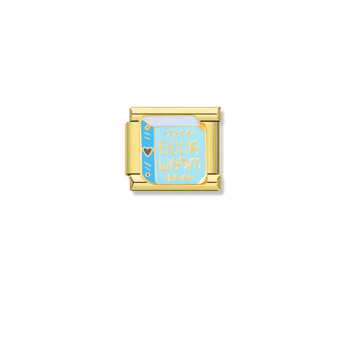 Bookworm Book - Gold Charm