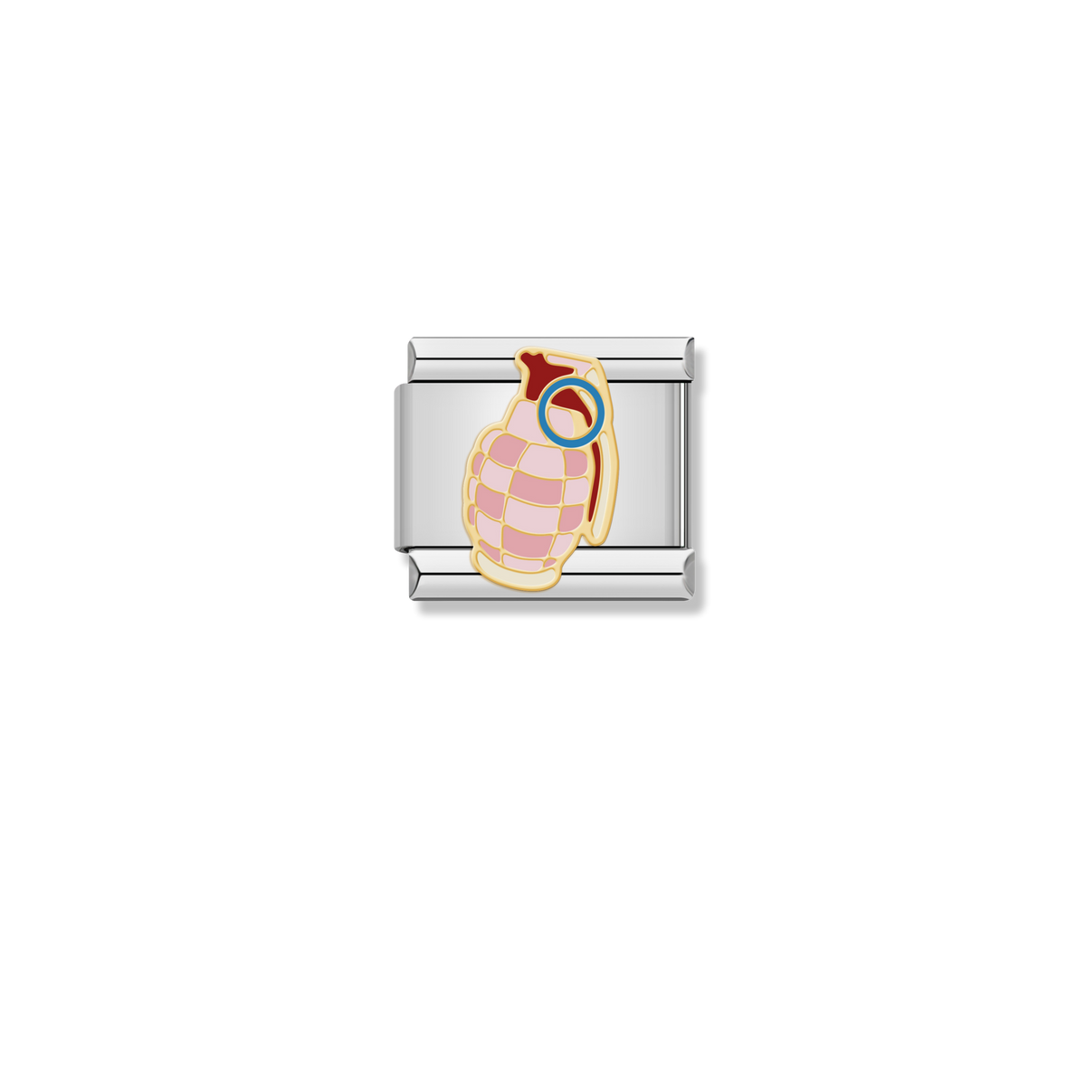 Pink Hand Grenade - Silver Charm