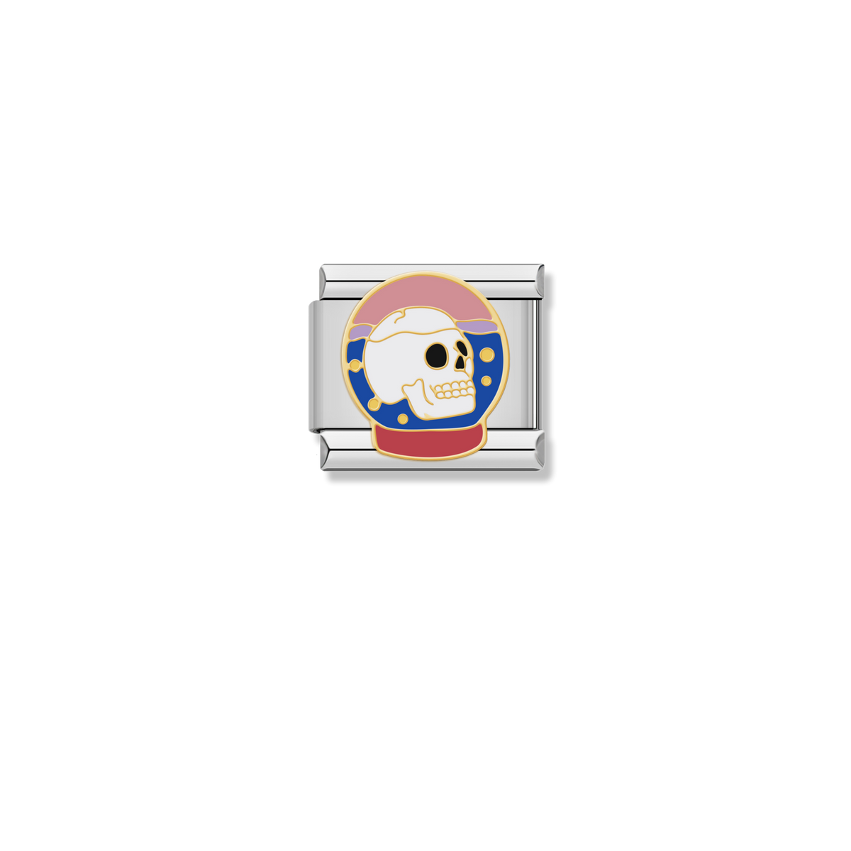 Astronaut Skull - Silver Charm