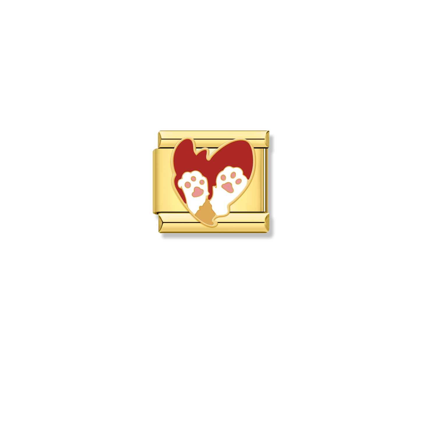 Cat Paws Heart - Gold Charm
