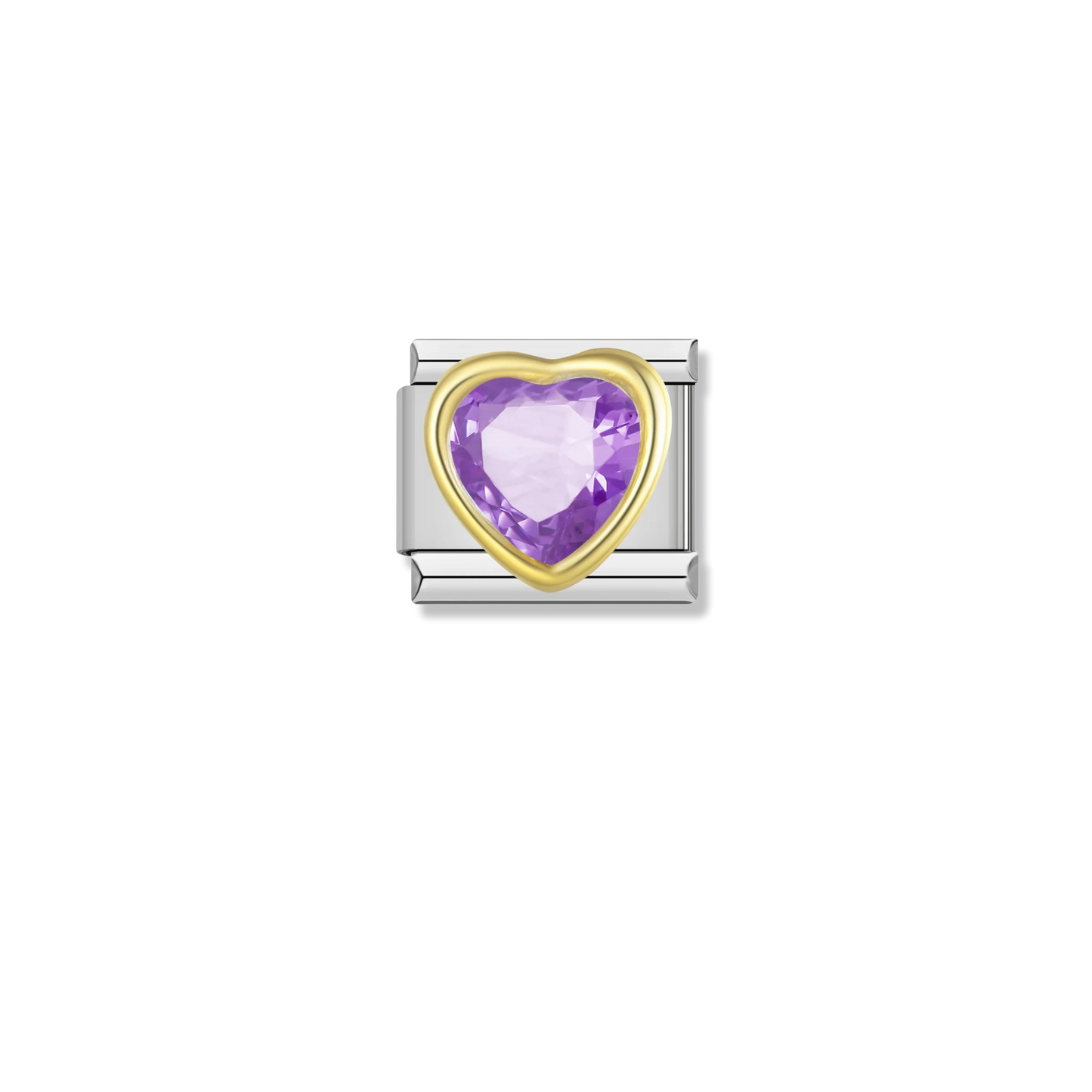 Purple Heart Crystal - Silver Charm