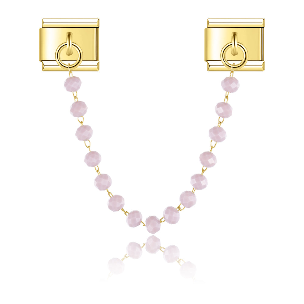 Luna Pink Crystal - Gold Italian Chain Charm