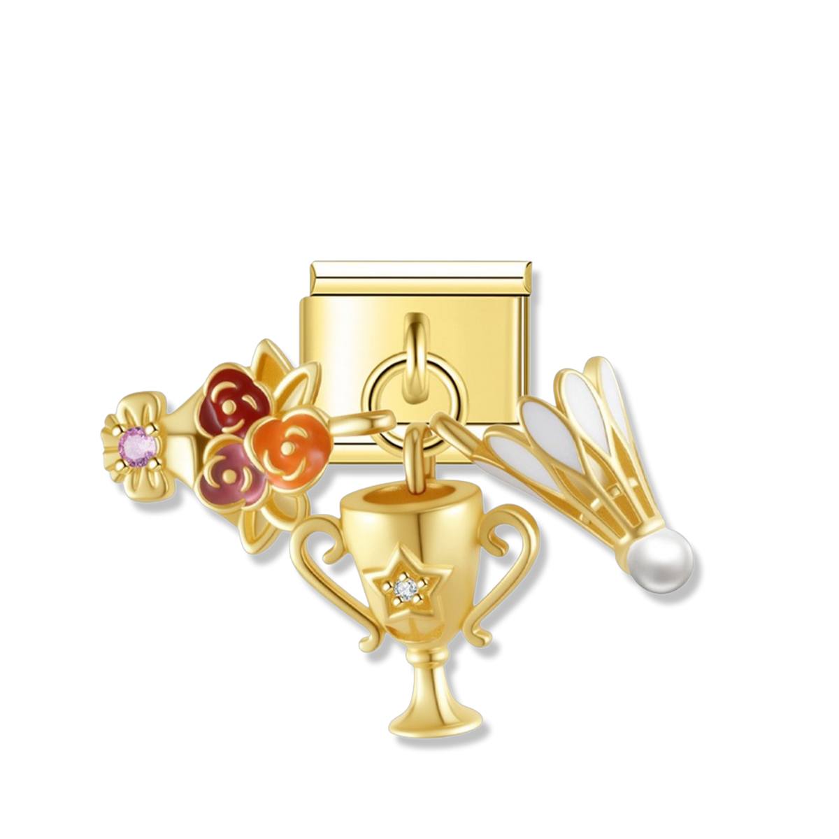 Badminton Champion Trophy - Gold Pendant Charm