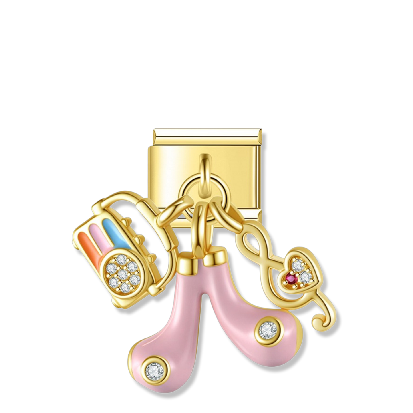 Glam Heels & Music - Gold Pendant Charm