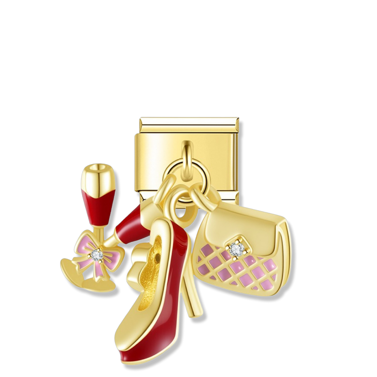 Ladies Night Heels - Gold Pendant Charm