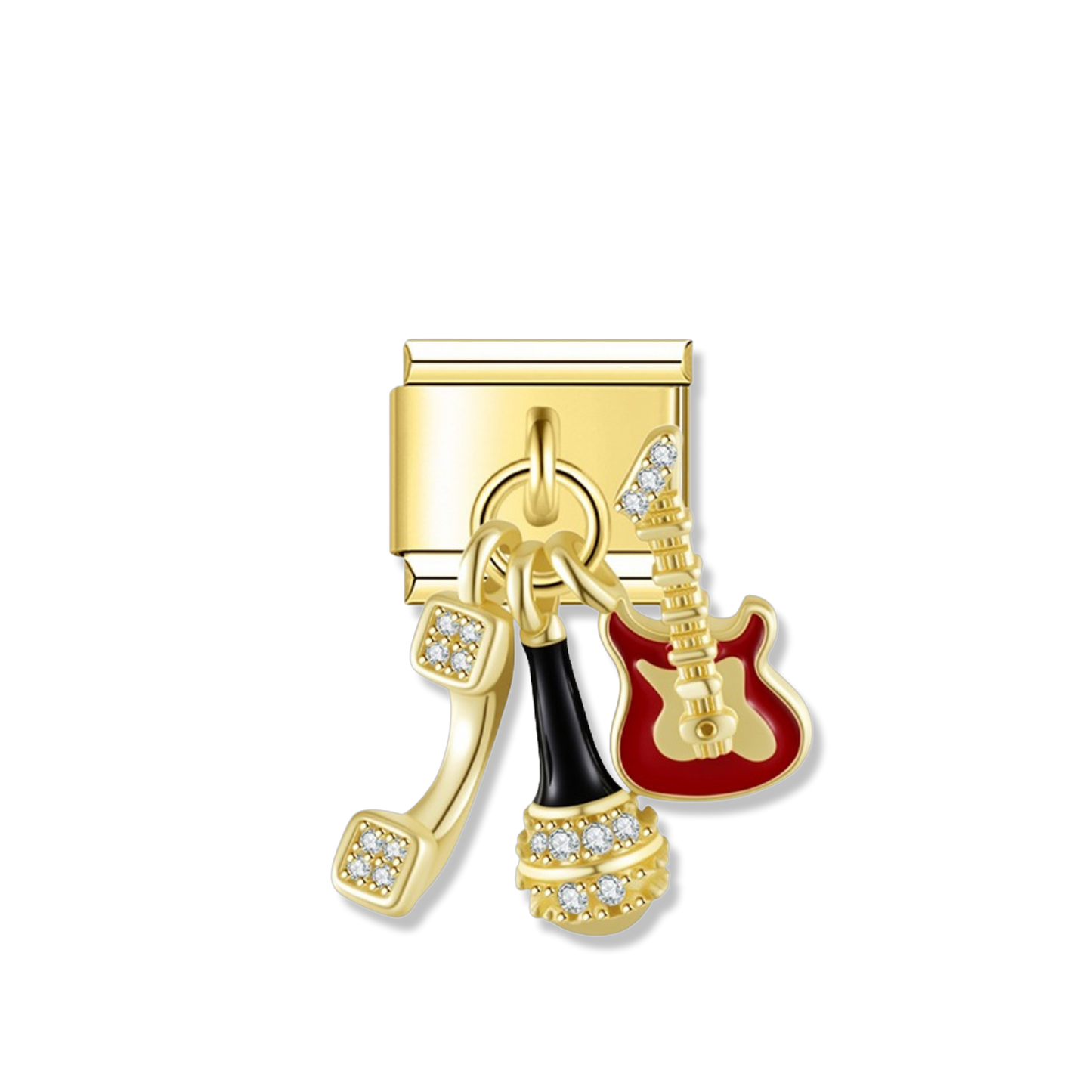 Rock Music Guitar - Gold Pendant Charm