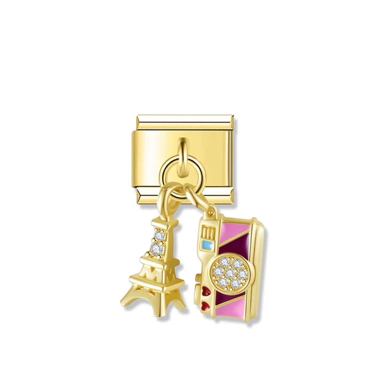 Paris Camera Trip - Gold Pendant Charm