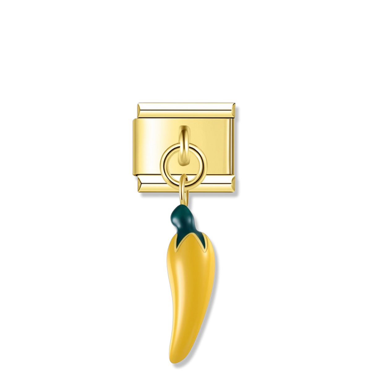 Yellow Chili Pepper - Gold Pendant Charm