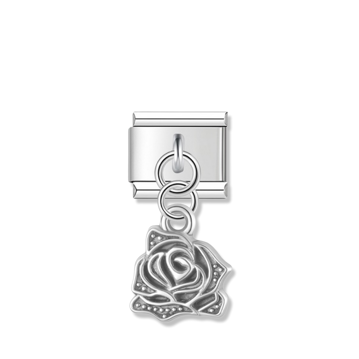 Blooming Rose - Silver Pendant Charm