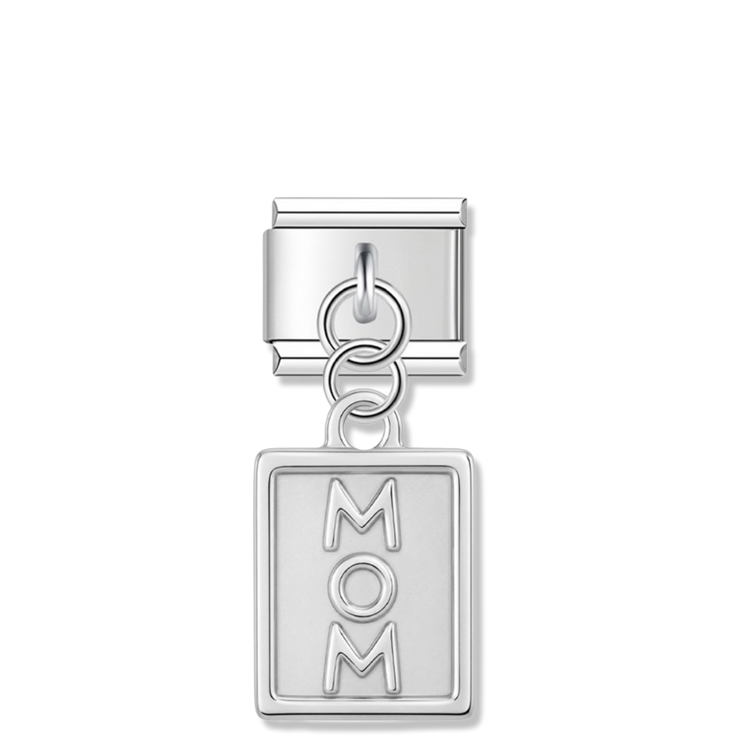 Mom Tag - Silver Pendant Charm