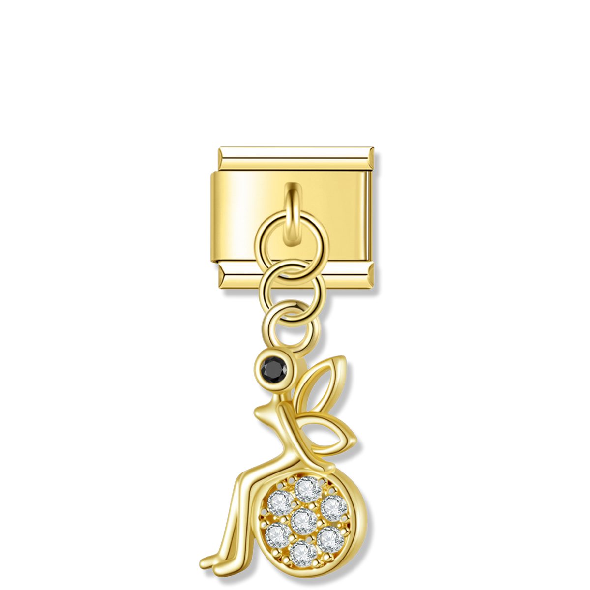 Fairy On Moon - Gold Pendant Charm