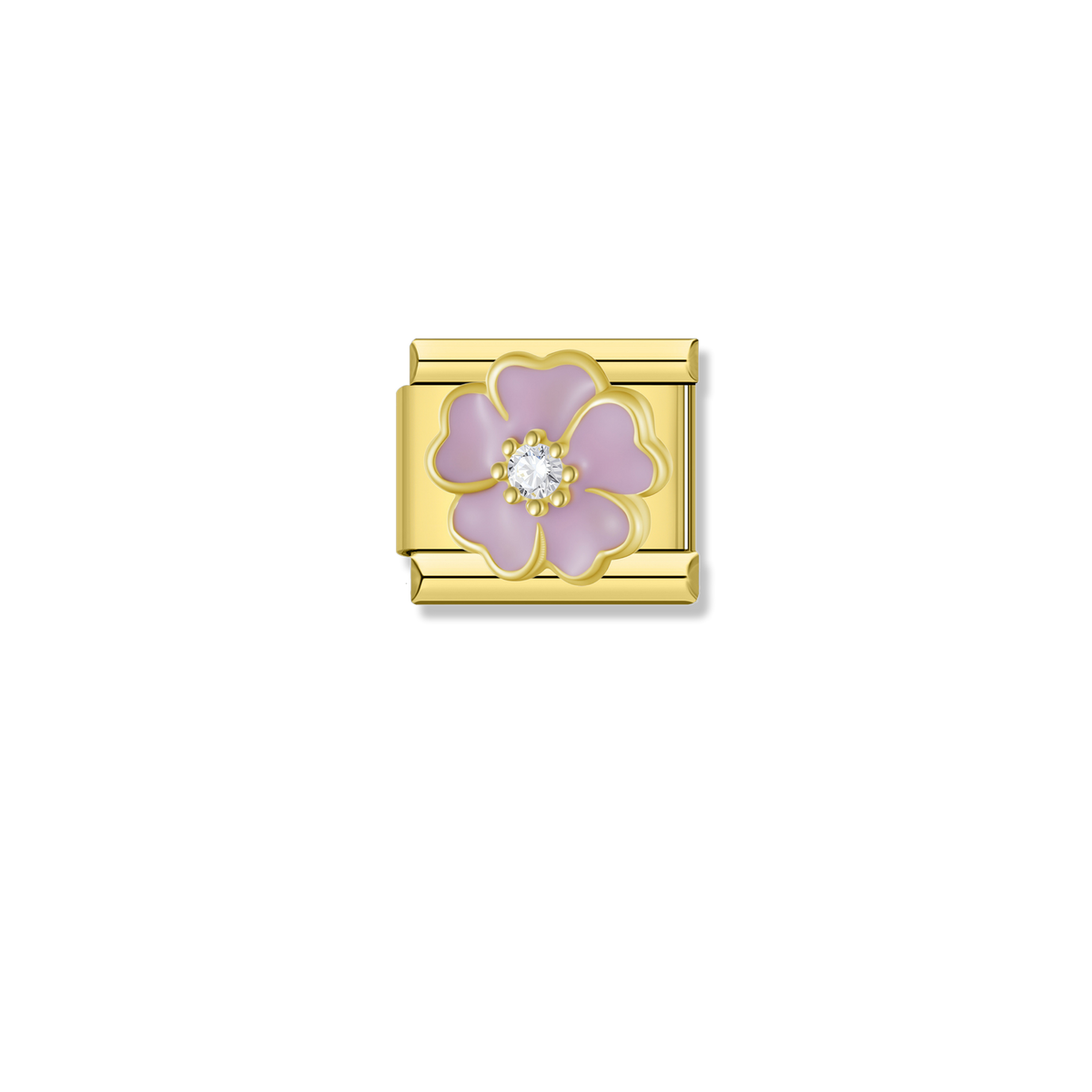 Purple Blossom Flower - Gold Charm