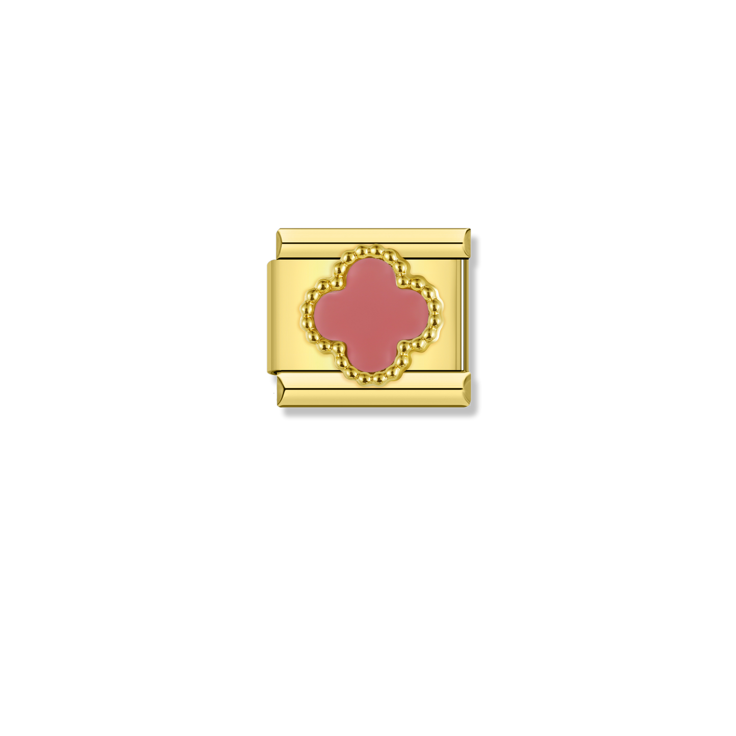 Pink Lucky Clover - Gold Charm
