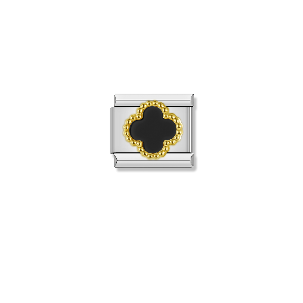 Onyx Lucky Clover - Silver Charm