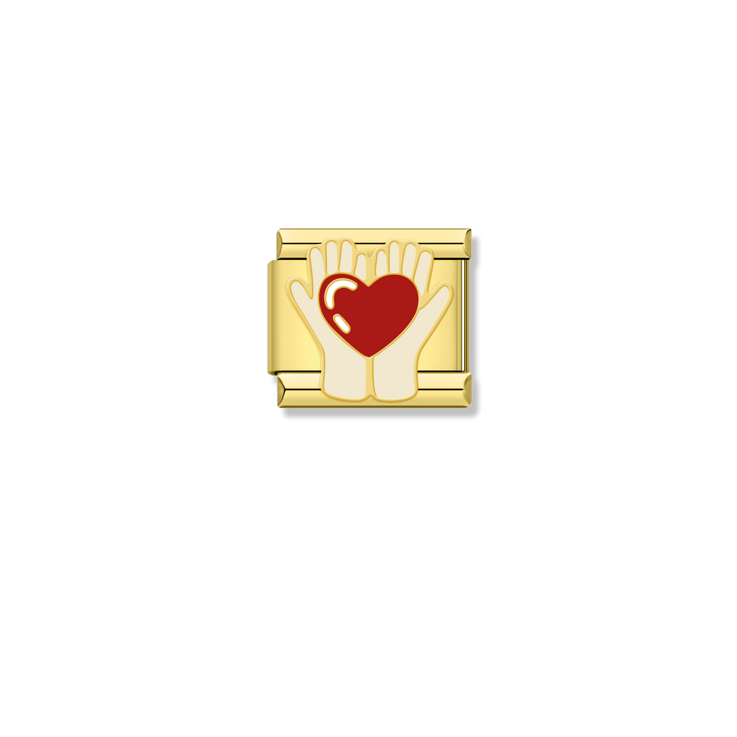 Hands Holding Heart - Gold Charm