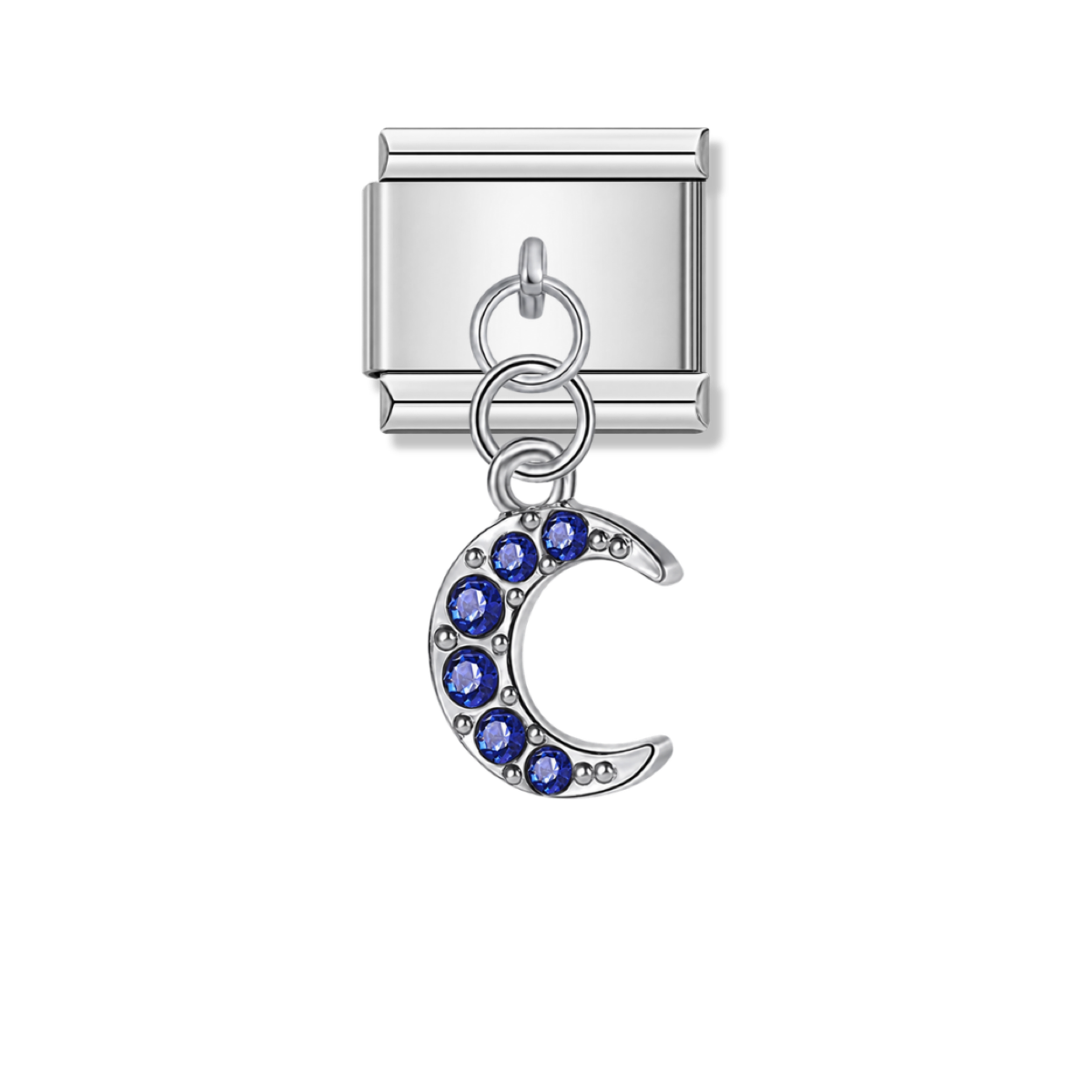 Lunar Blue – silver Italian pendant charm by Italycharm