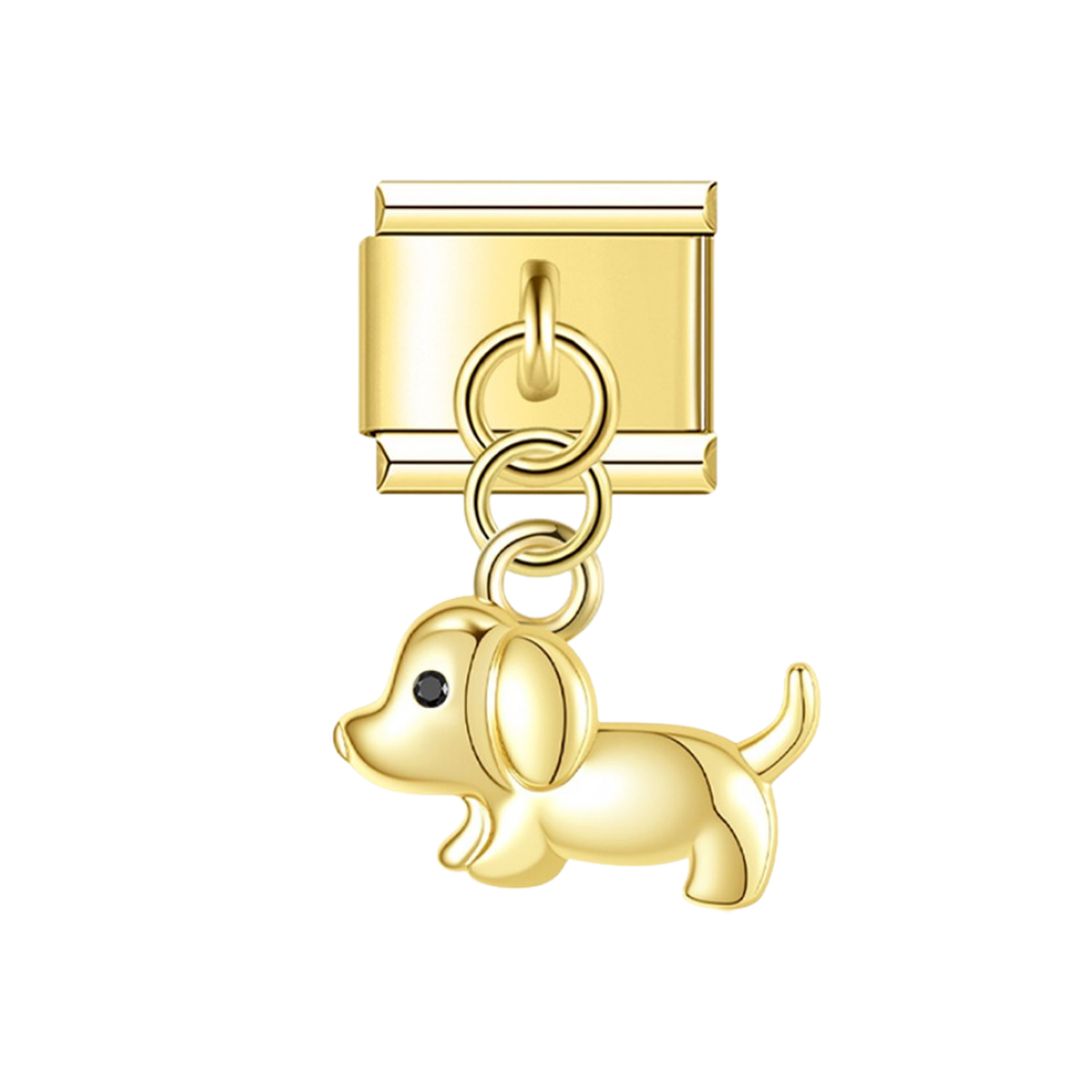 Dachshund – gold Italian pendant charm by Italycharm
