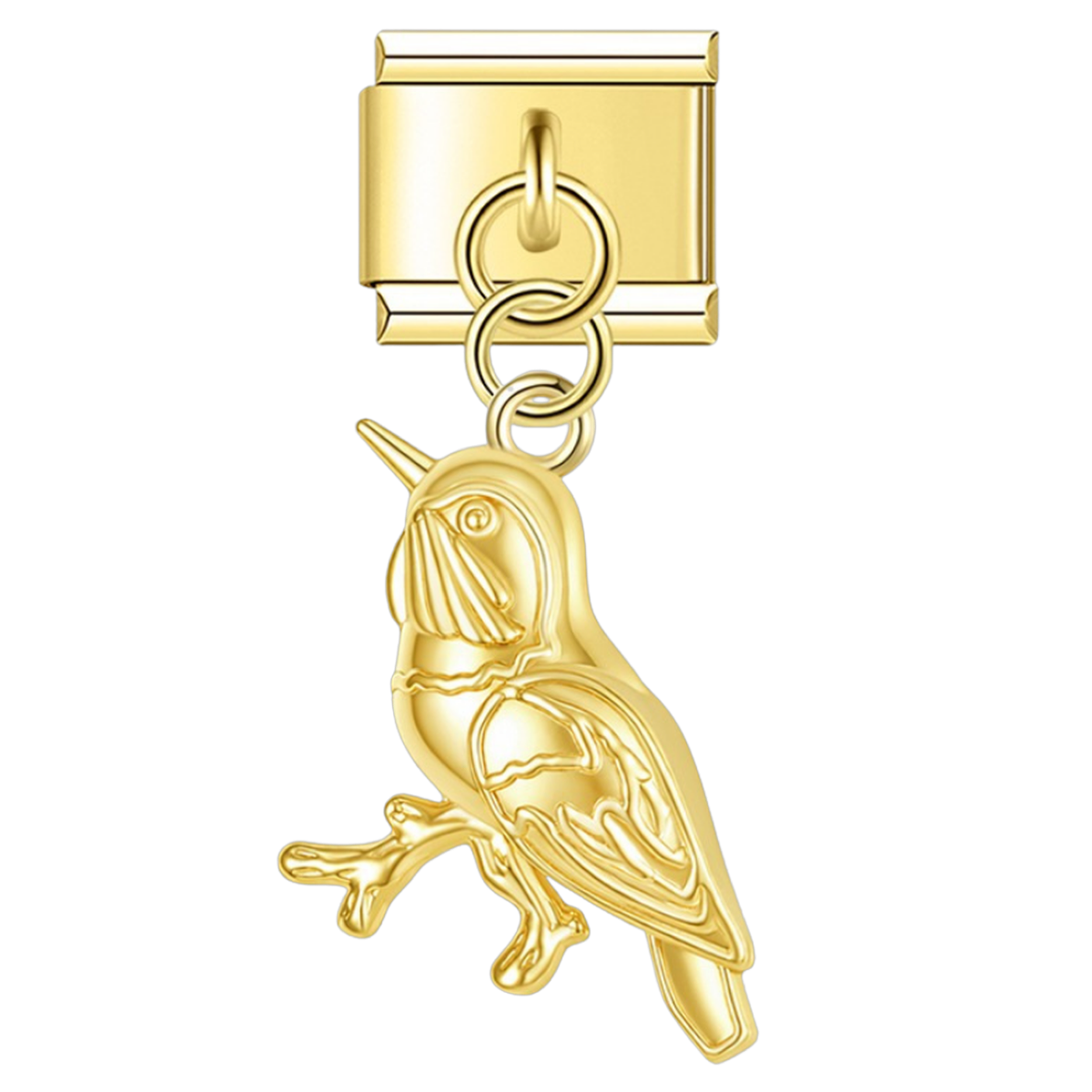 Songbird – gold Italian pendant charm by Italycharm
