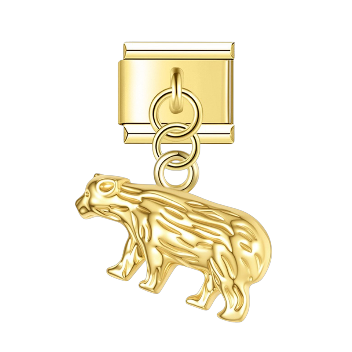 Bear – gold Italian pendant charm by Italycharm