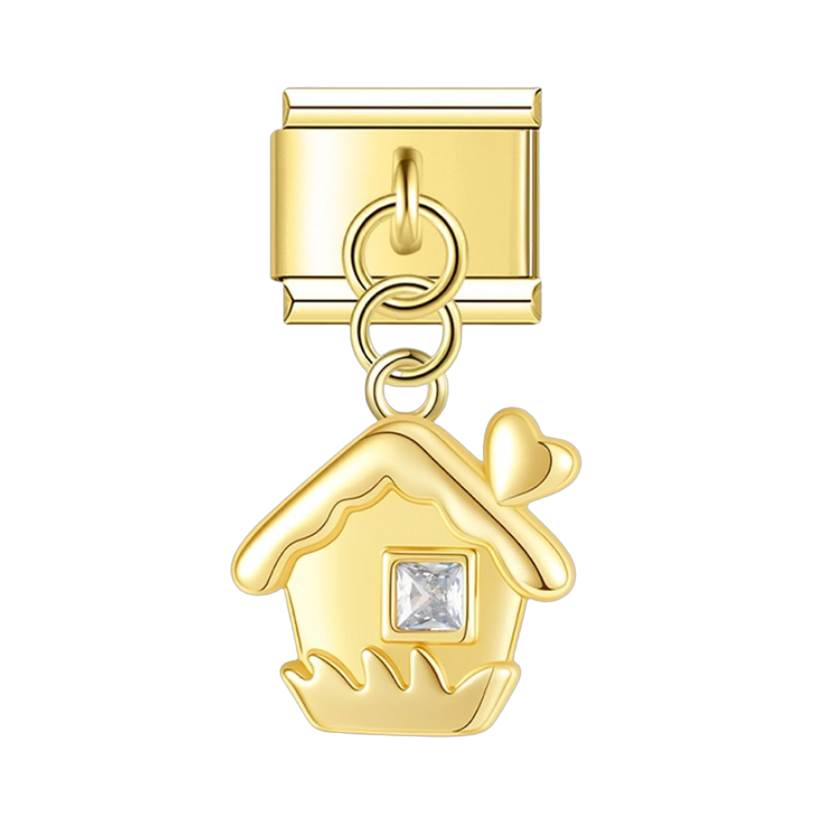 Cozy Cottage – gold Italian pendant charm by Italycharm