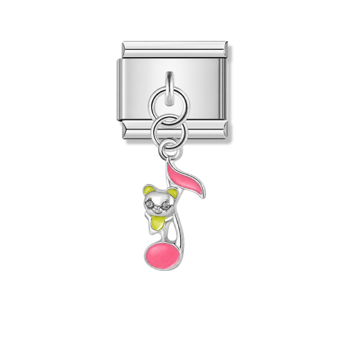 Melody Bear – silver Italian pendant charm by Italycharm
