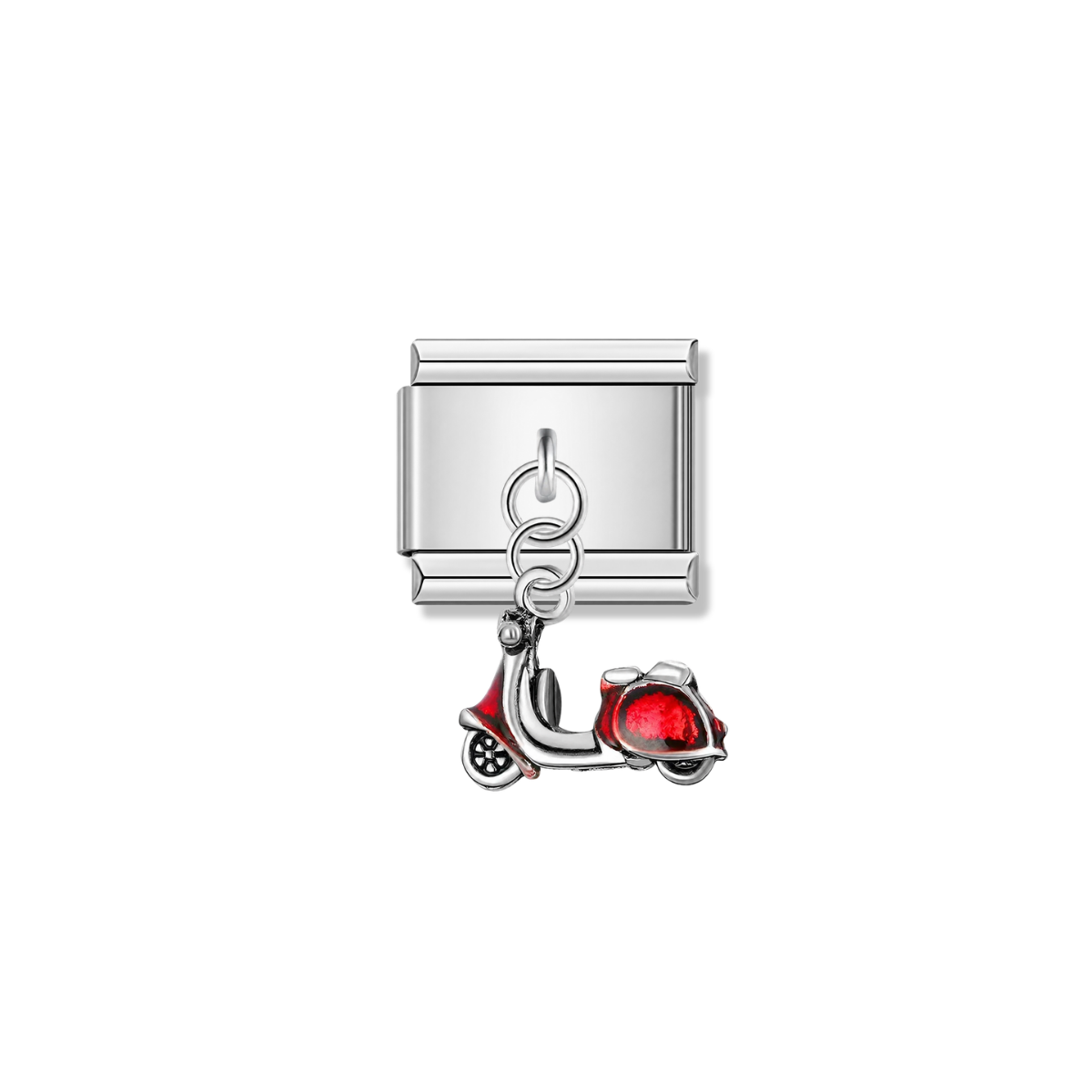 Red Vespa – silver Italian pendant charm by Italycharm