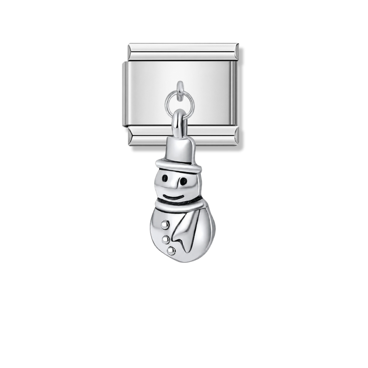 Snowman gentleman – silver Italian pendant charm by Italycharm