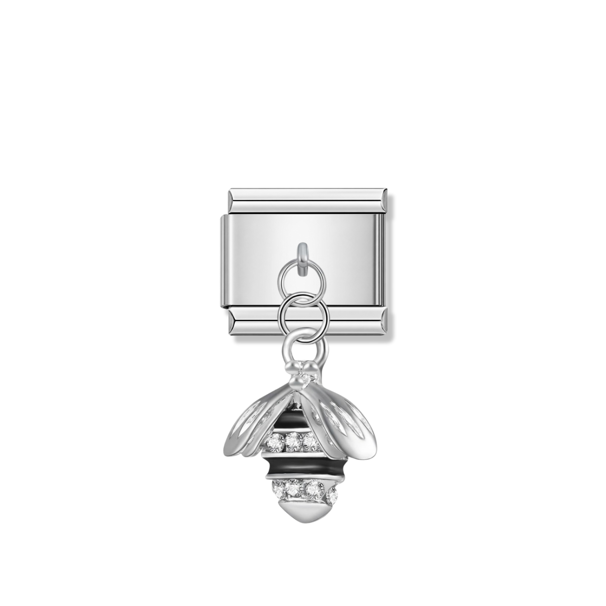 Buzz with CZ – silver Italian pendant charm by Italycharm