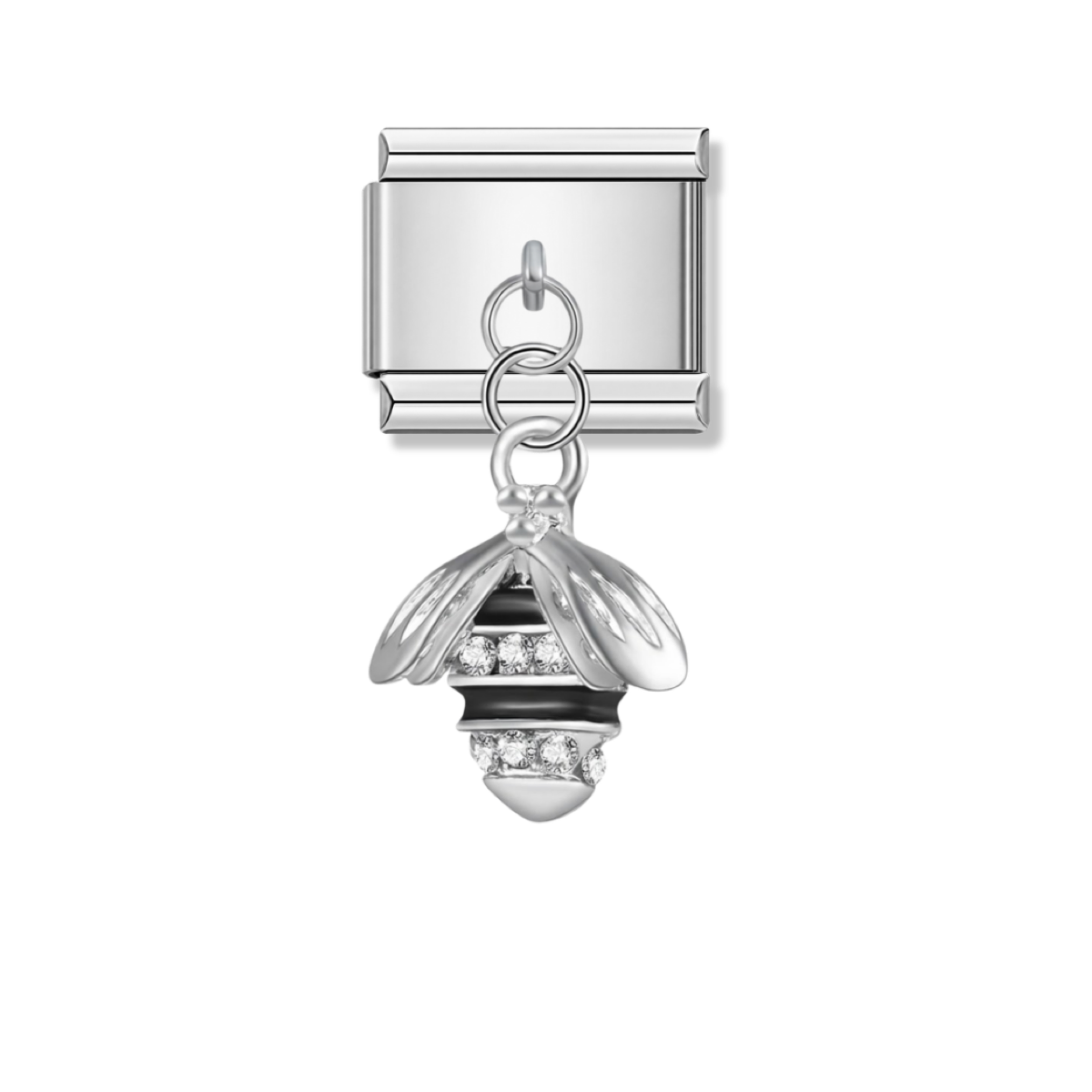 Buzz with CZ – silver Italian pendant charm by Italycharm