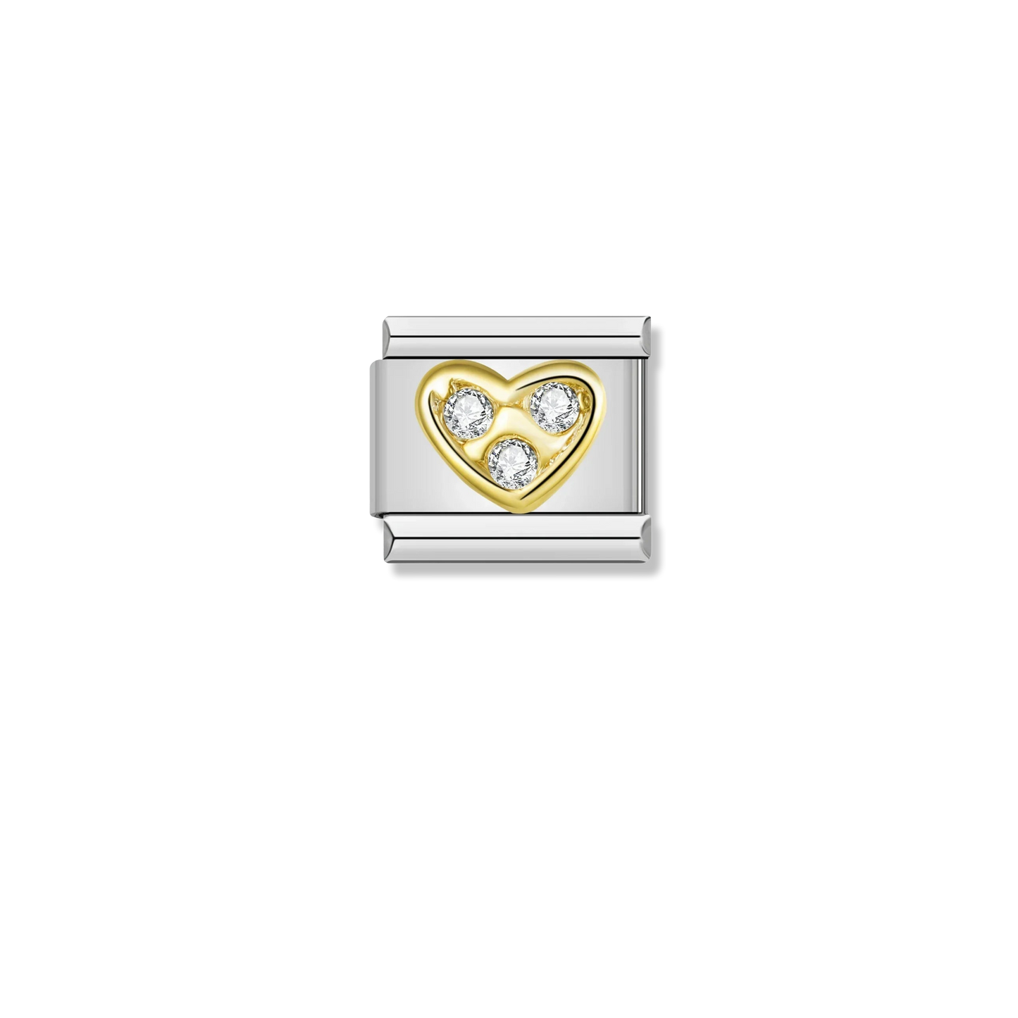 Red Crystal Heart - Silver Charm