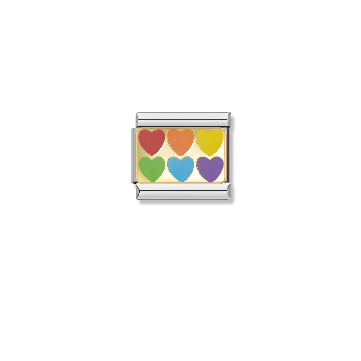 Rainbow Hearts - Gold Charm