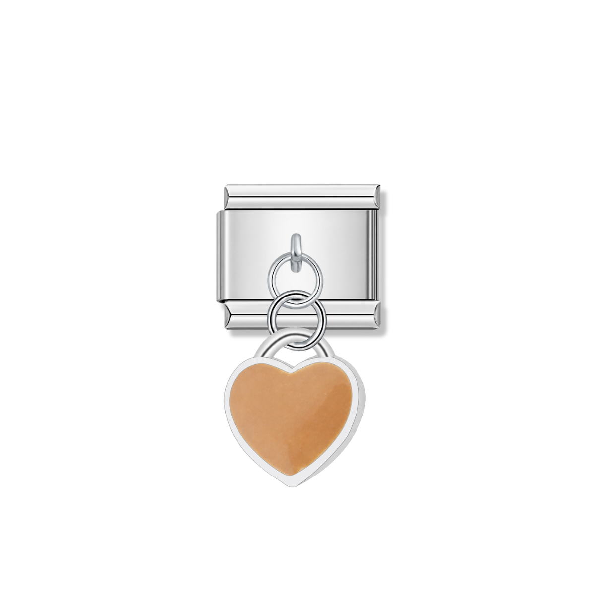 Brown Heart – Silver Italian Pendant Charm – Italian charm by Italycharm