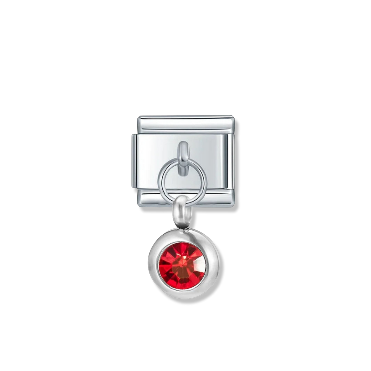 July Birthstone Drop - Silver Pendant Charm