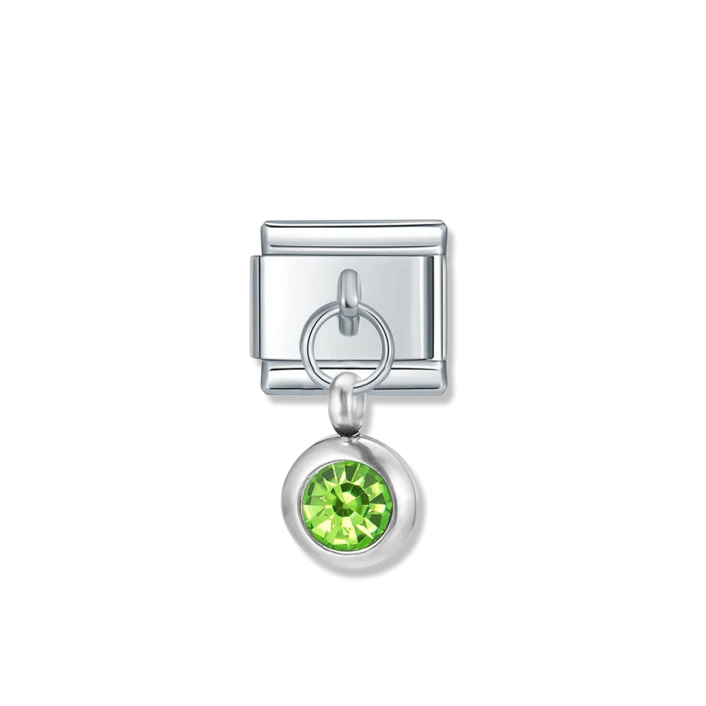 August Birthstone Drop - Silver Pendant Charm