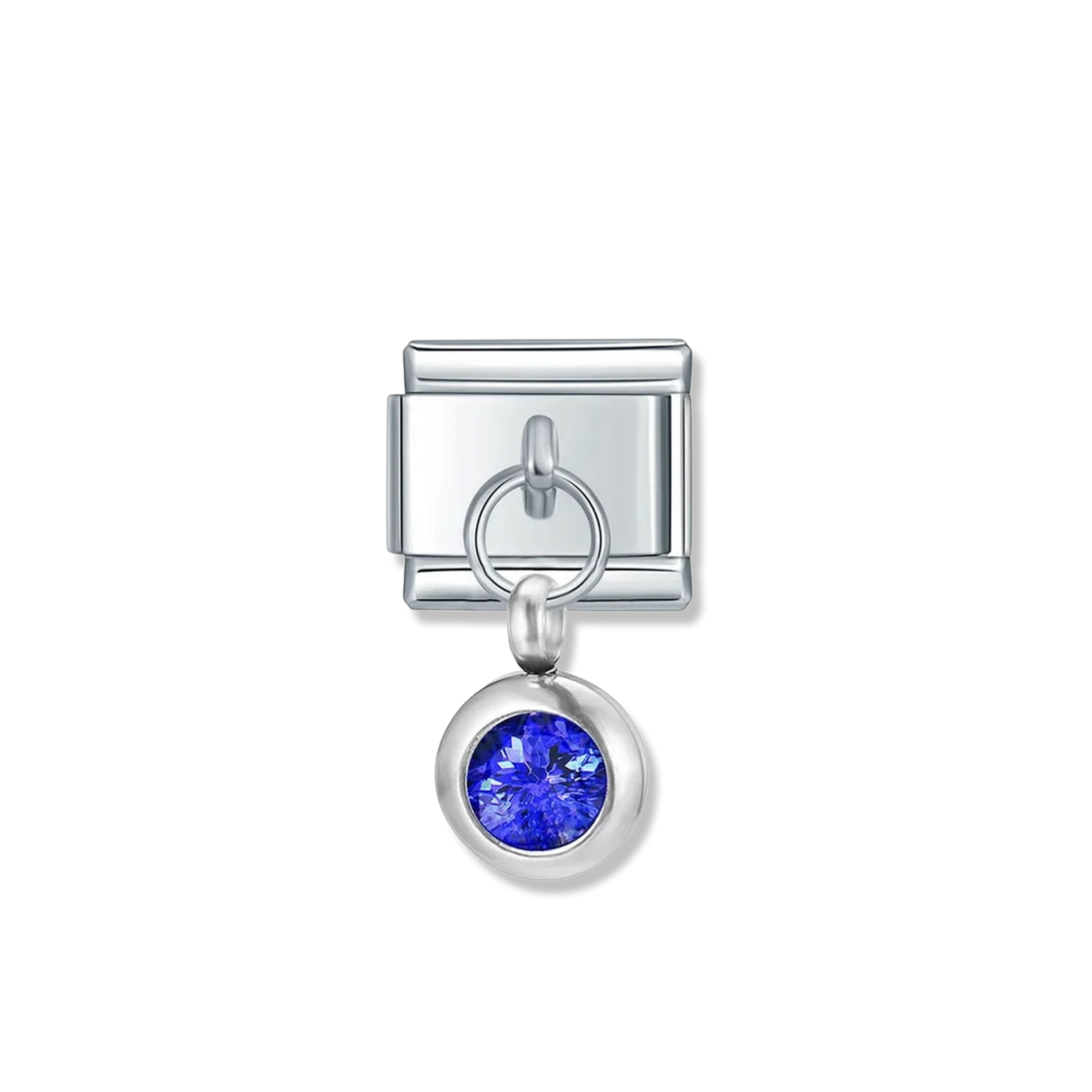 September Birthstone Drop - Silver Pendant Charm