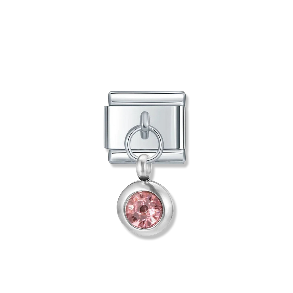 June Birthstone Drop - Silver Pendant Charm