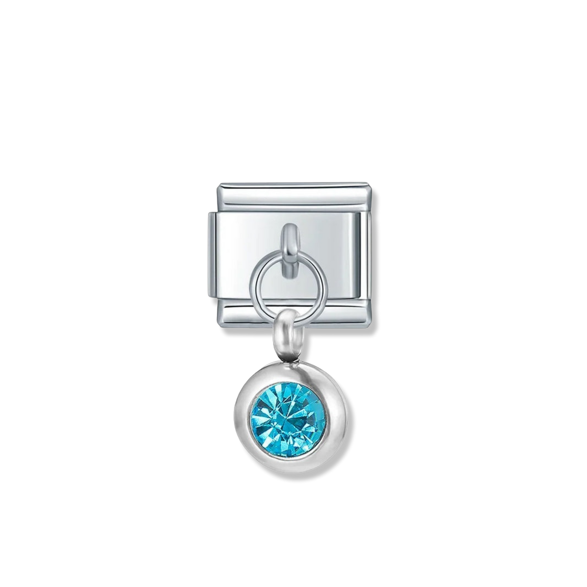 December Birthstone Drop - Silver Pendant Charm