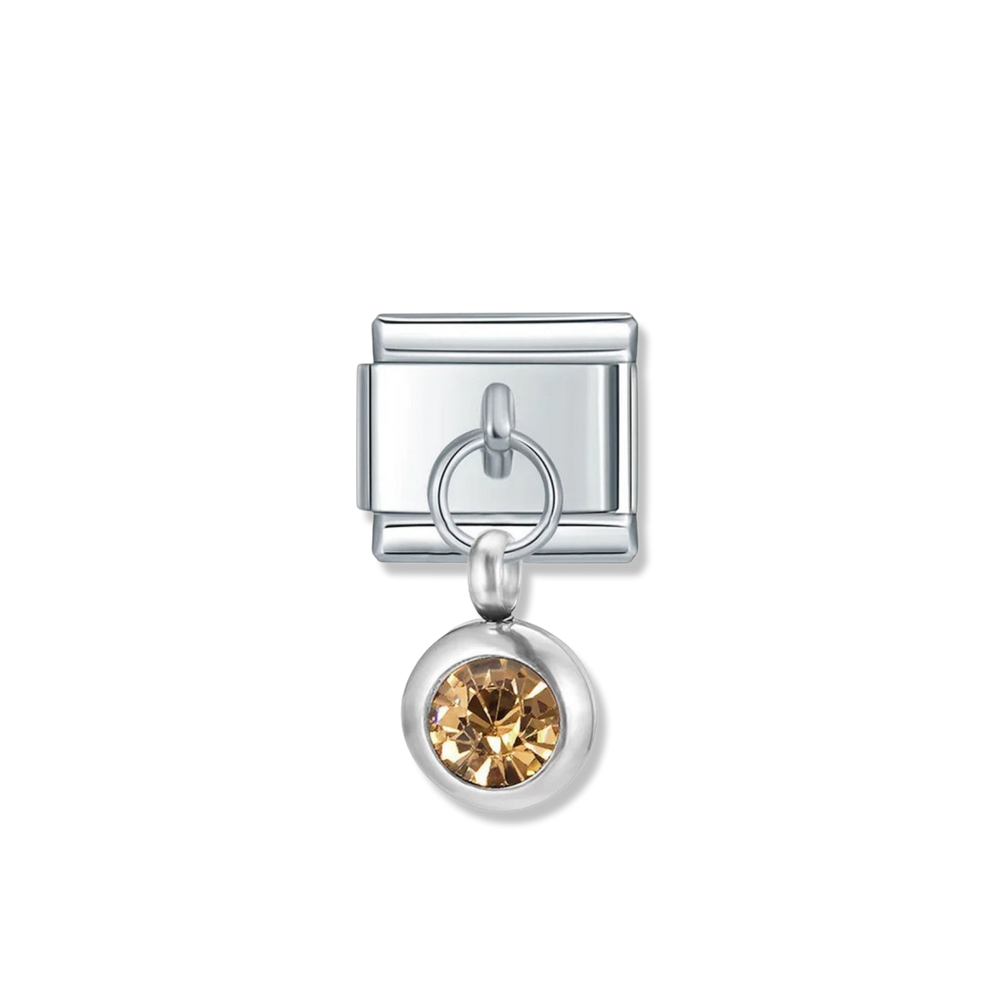 November Birthstone Drop - Silver Pendant Charm